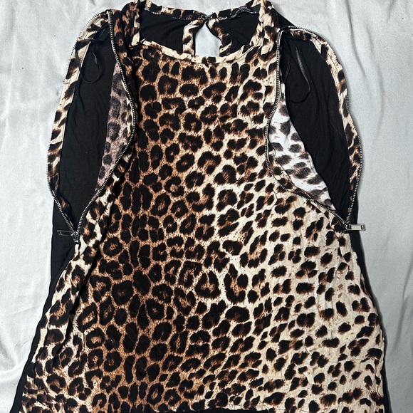 ZARA Leopard Print Women's Zipper Detail Shirt - Picture 4 of 9